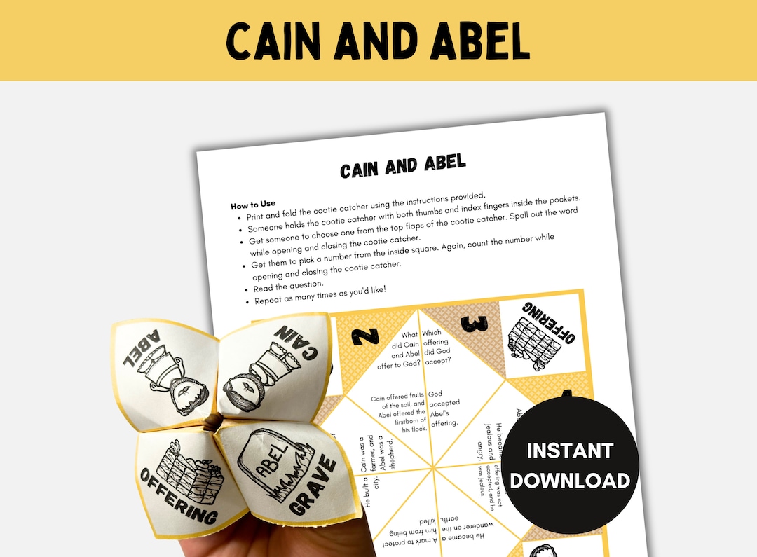 Cain and Abel, Sunday School Craft, Printable Bible Craft, Cootie ...