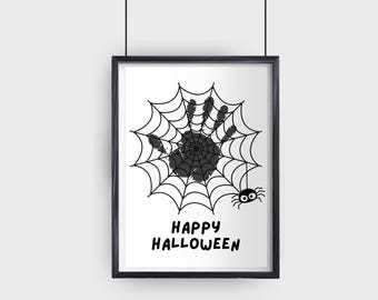 Spider Handprint, Halloween Handprint Art, Easy Halloween Craft, Toddler Baby Keepsake, October Daycare Printable, DIY Preschool Activity