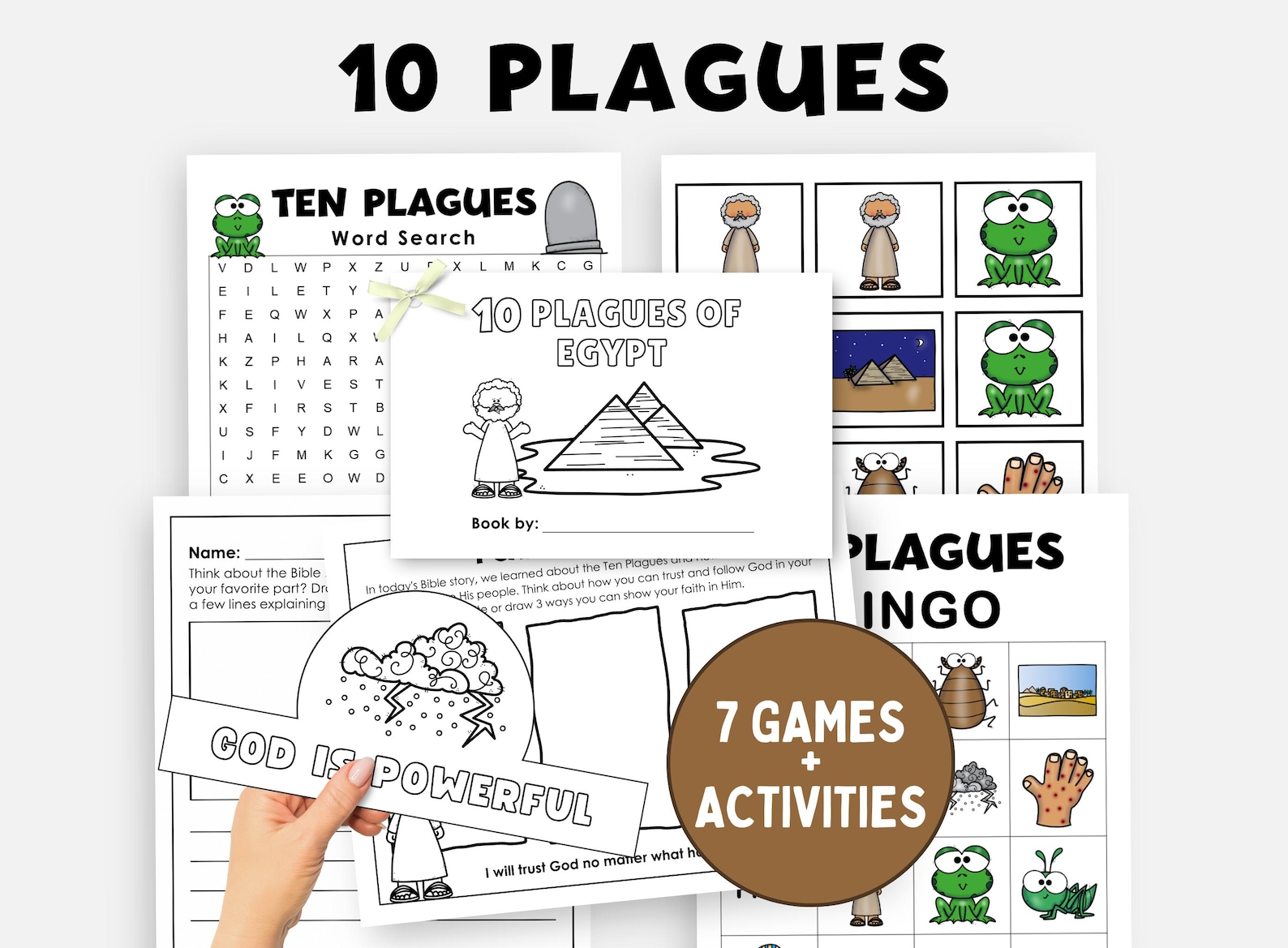 The 10 Plagues of Egypt, Moses Bible Lesson, VBS Activity Pack, Exodus ...