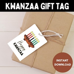 Printable Kwanzaa Gift Tag, Kwanzaa Gift Tags Printable, African Culture, African Tradition, Happy Kwanzaa Tag, Printable Gift Tag