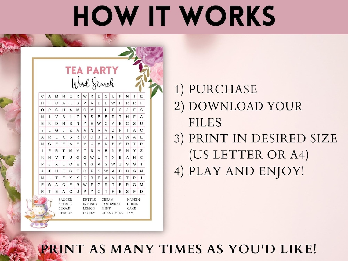 Tea Party Games Ladies Tea Party Tea Party Activities - Etsy