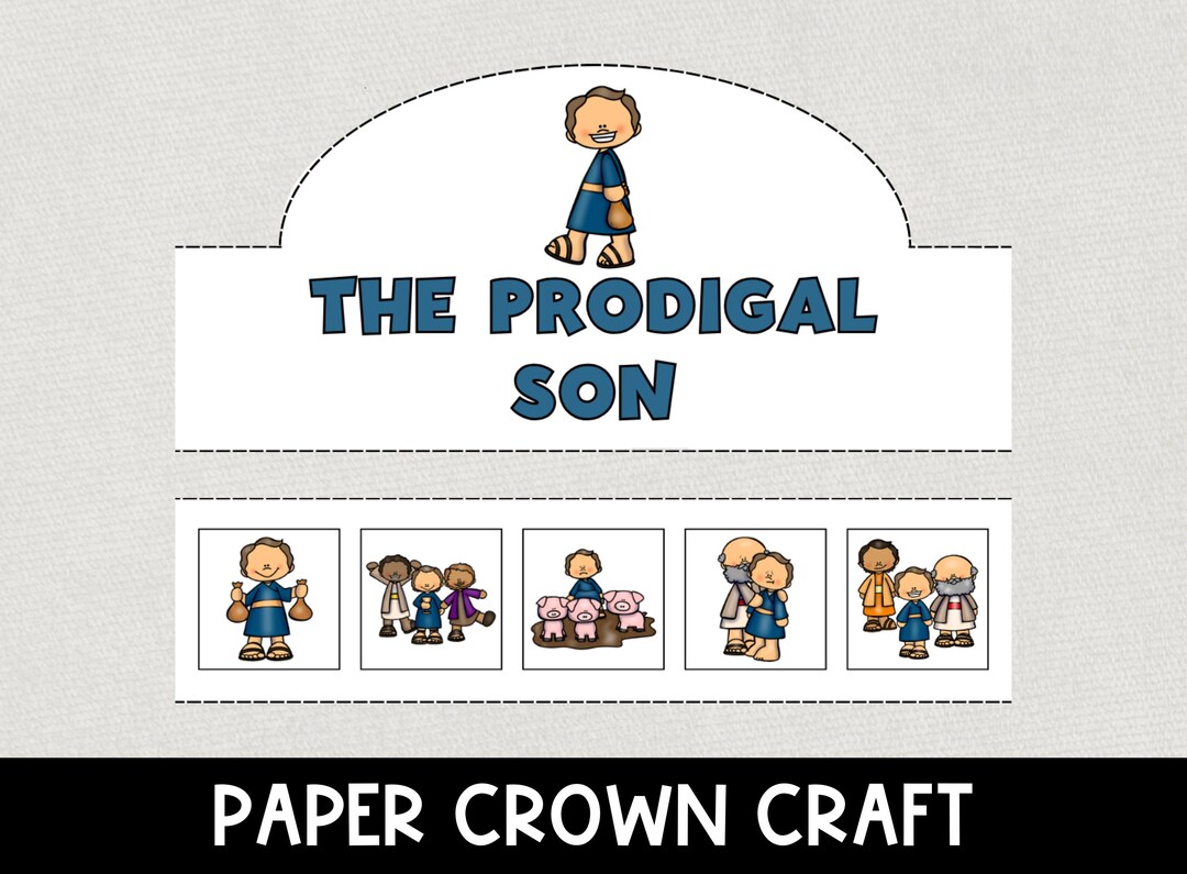 The Prodigal Son Bible Crown, Printable Faith Sequencing Headband ...