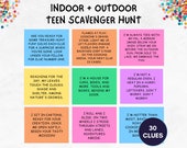 Indoor and Outdoor Scavenger Hunt, Teen and Tween Treasure Hunt Clues, Riddle Scavenger Hunt for Older Kids, Teen Birthday Party Games