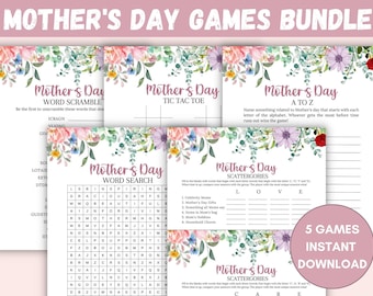 Mother's Day Brunch Games, Mothers Day Games Printables, Mother's Day Games for Kids and Adults, Mothers Day Gift Ideas, Family Games