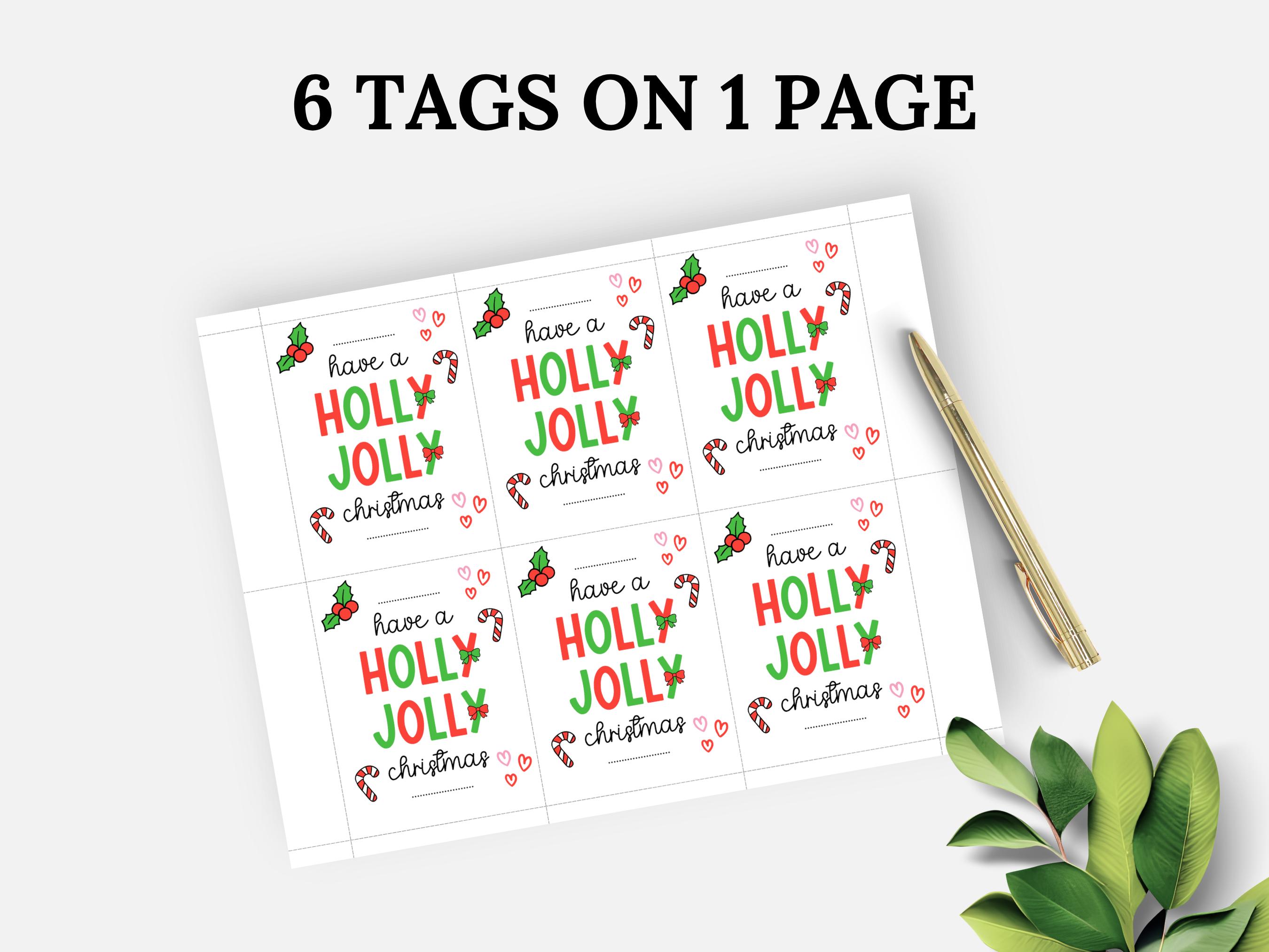 Holly Jolly Candy Cane Holder, Printable Candy Cane Gram, Christmas ...