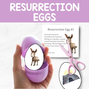 Printable Resurrection Eggs, Easter Bible Story, Sunday School Activity, Easter Advent, Palm Sunday Craft, Holy Week, Bible Study for Kids
