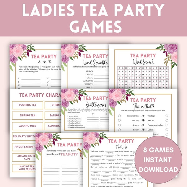 Tea Party Games, Ladies Tea Party, Tea Party Activities, Garden Tea Party, Tea Party Shower, Tea Party Printable, Tea Party, Party Games