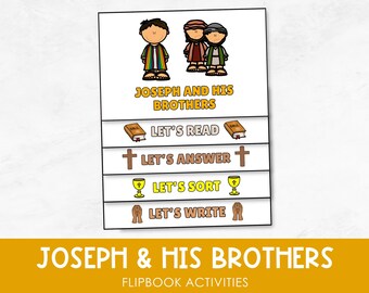 Puede incluir: Una actividad de libro animado imprimible para niños sobre José y sus hermanos. El libro animado incluye actividades como leer, responder preguntas, ordenar y escribir.