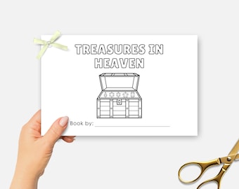 Skatter i himlen, utskrivbar minibibelbok, söndagsskolepyssel, målaraktivitet för barnbibellektion, bibellektion för St Patricks Day