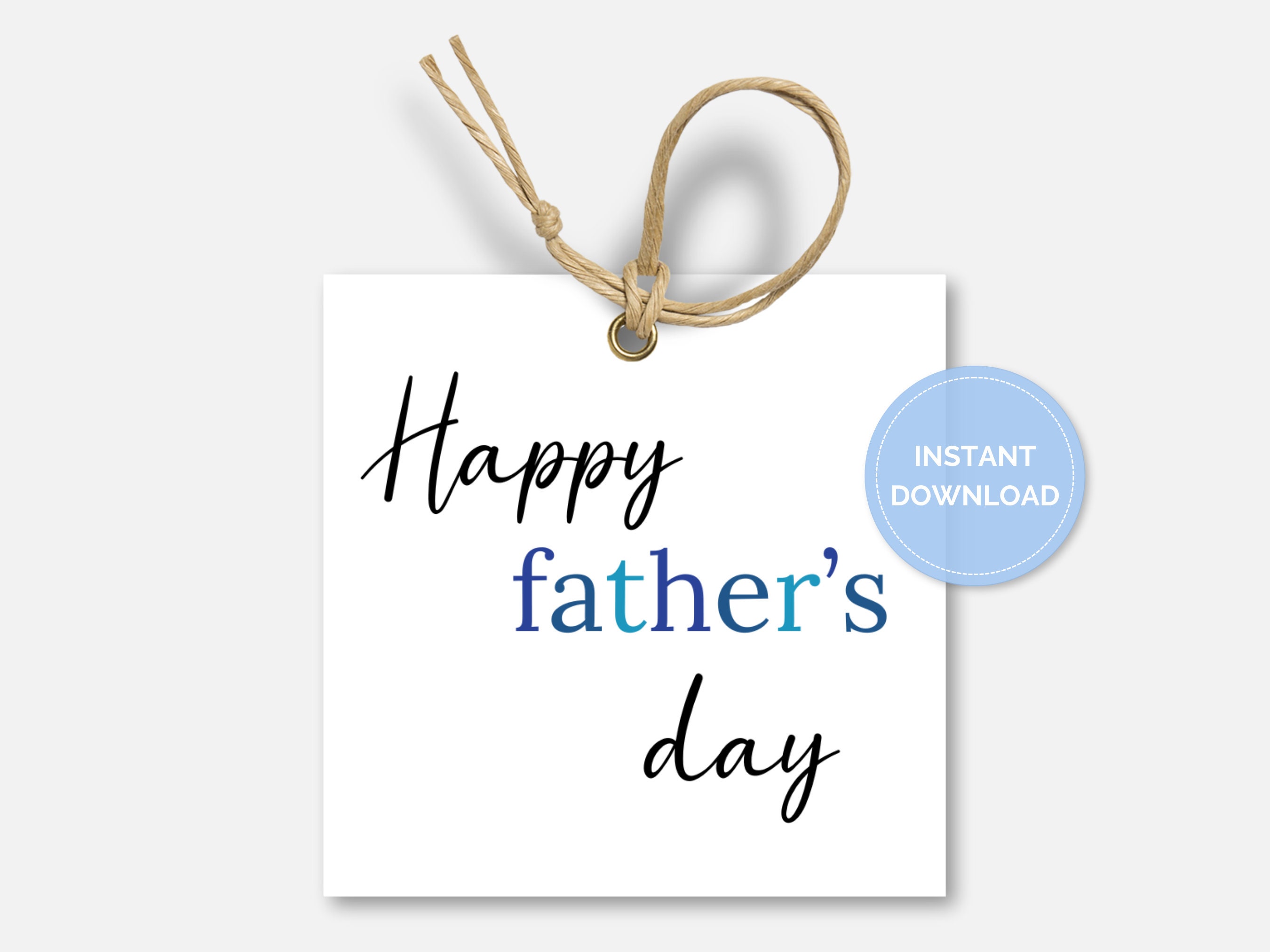 Happy Fathers Day Tag, Printable Square Father's Day Tags, Father's Day ...