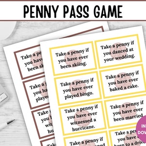 Pass the Penny Game: 24 voorgevulde kaarten, geheugenspel, Alzheimer-activiteiten, dementie-activiteiten, herinneringenspel, ijsbrekerspel