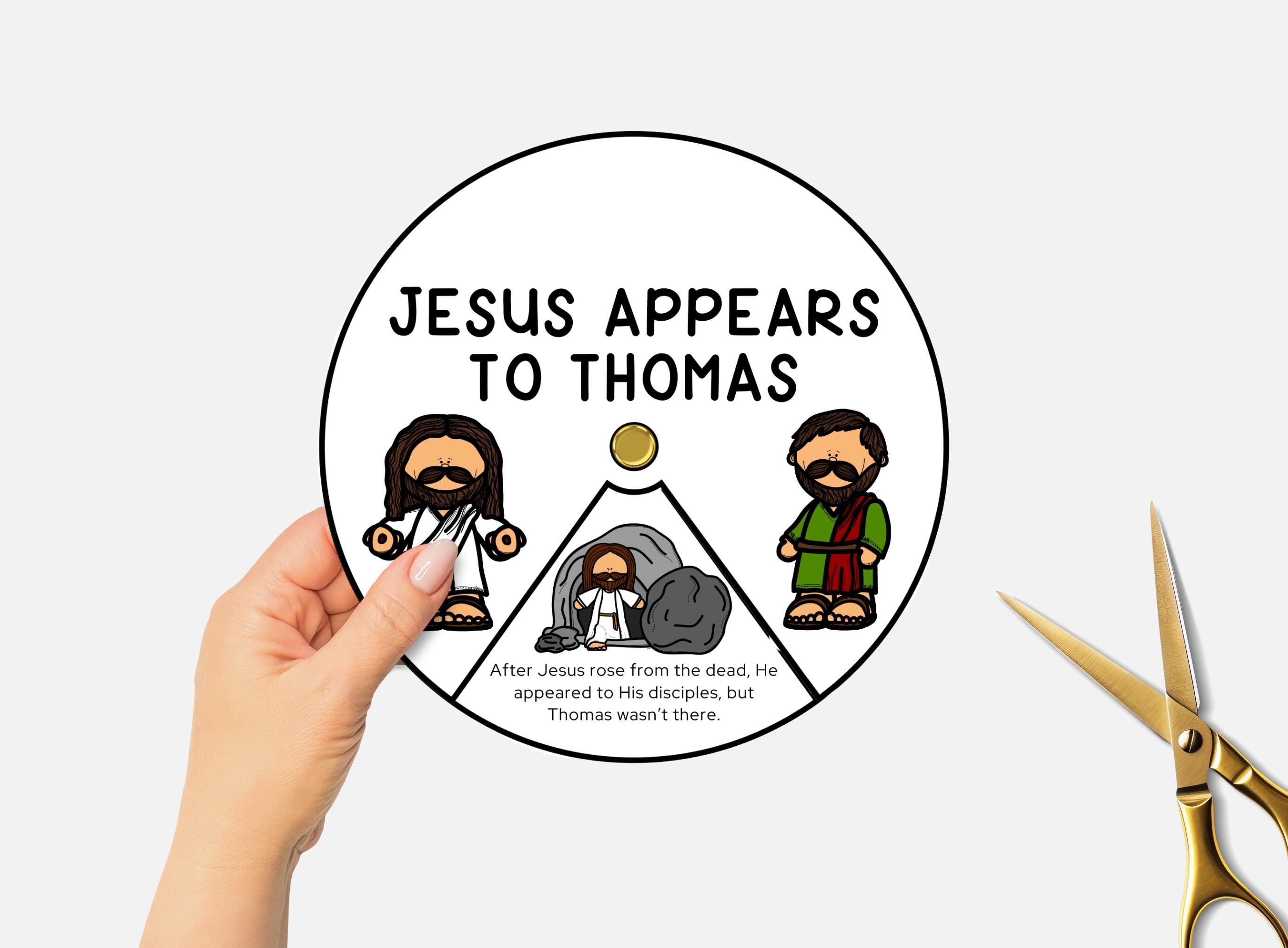 Thomas Holy Jesus Appears to Thomas, Holy Week Bible Coloring Wheel, Sunday School ...