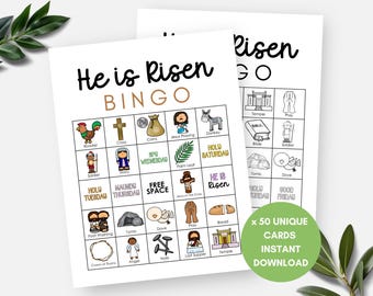 Bingo da Ressurreição, Cartelas de Bingo da Ressurreição para Imprimir, Jogo em Grupo para a Quaresma, Páscoa Religiosa, Semana Santa, História da Páscoa para a Escola Dominical, Jogo para a Igreja
