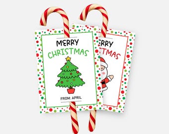Snoephouder, afdrukbare snoepgoedgram, kerstsnoeplabels, gunst voor feestdag, cadeau leraar klaslokaal, kousvuller voor kinderen