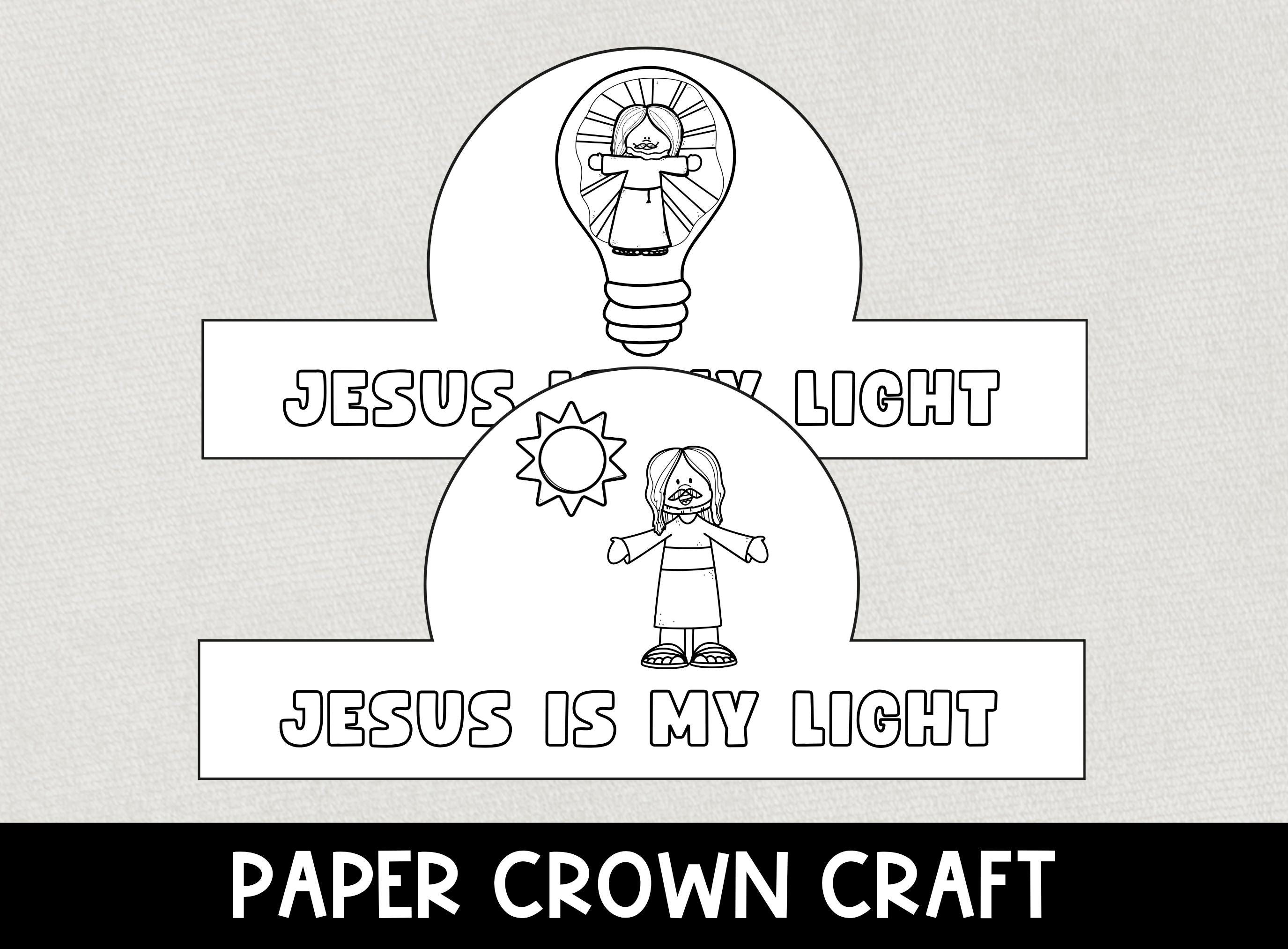 Jesus is my Light Bible Crown, Printable Halloween Faith Crown, VBS…
