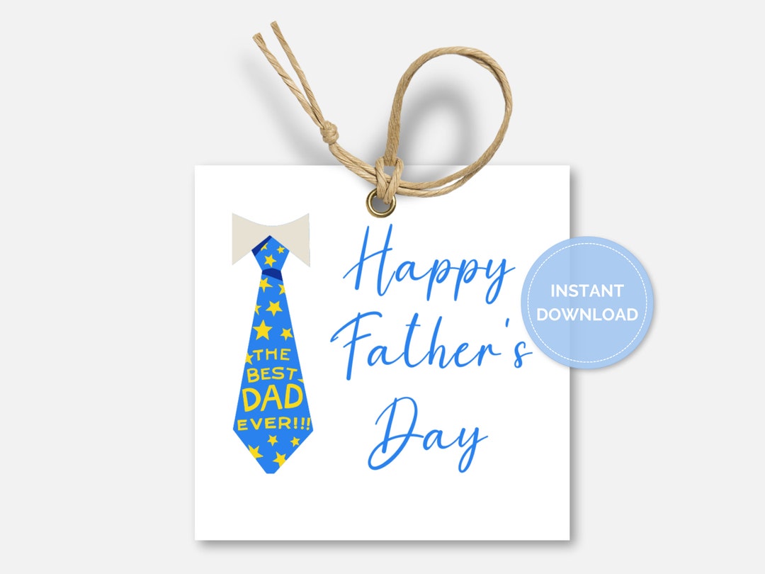 Happy Fathers Day Tag, Printable Square Father's Day Tags, Father's Day ...