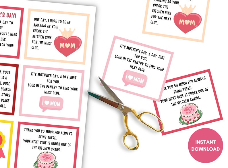 Mother's Day Scavenger Hunt, Indoor Treasure Hunt Clues, Surprise Present for Mom, Best Gift for Mum, Mothers Day Activity, Digital Download image 4