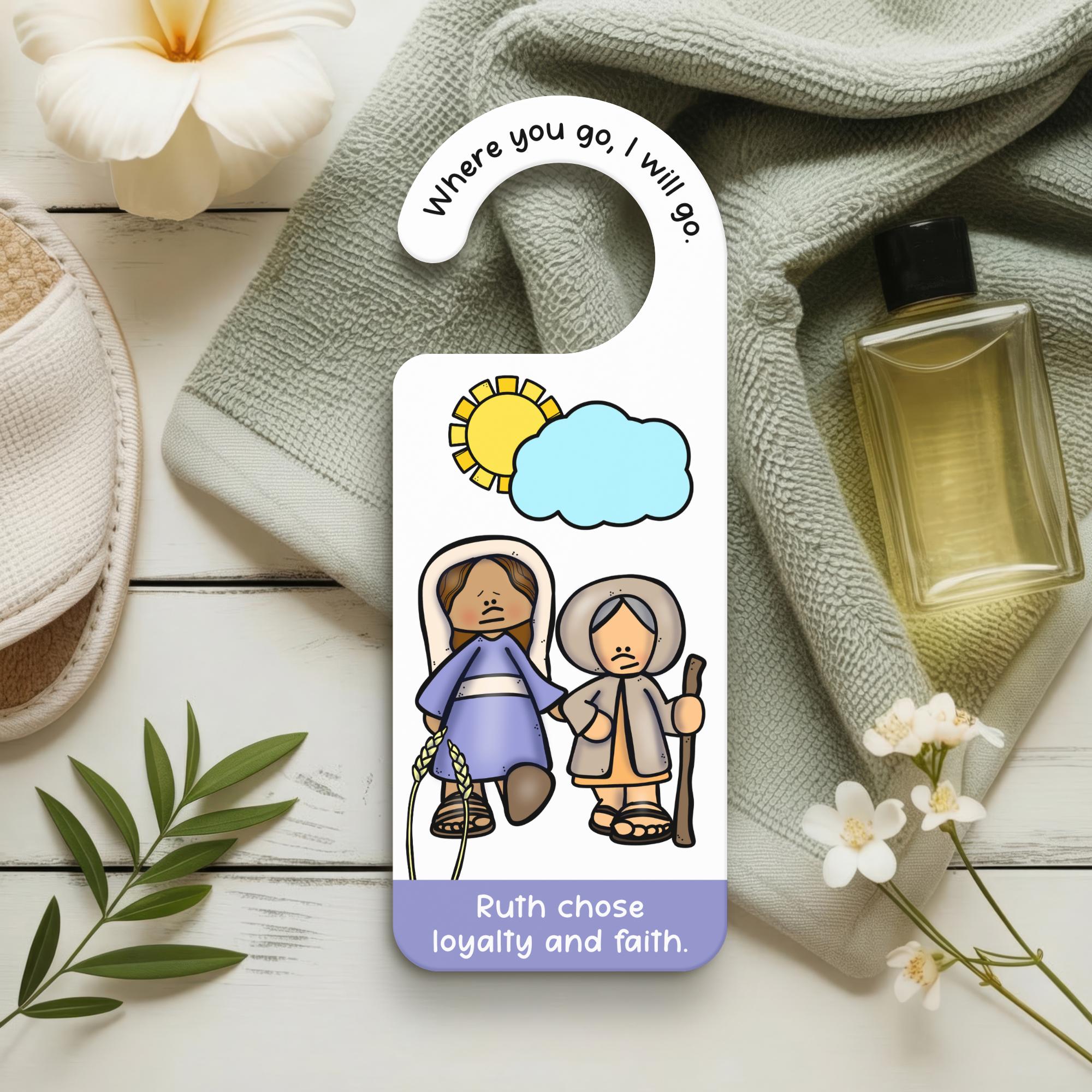 Doors Ruth Ruth and Naomi, Story of Ruth Door Hanger, Easy Bible Craft, Sunday ...