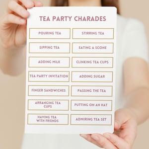 Tea Party Charades, Printable Charades Game, Tea Party Games, Tea Party ...