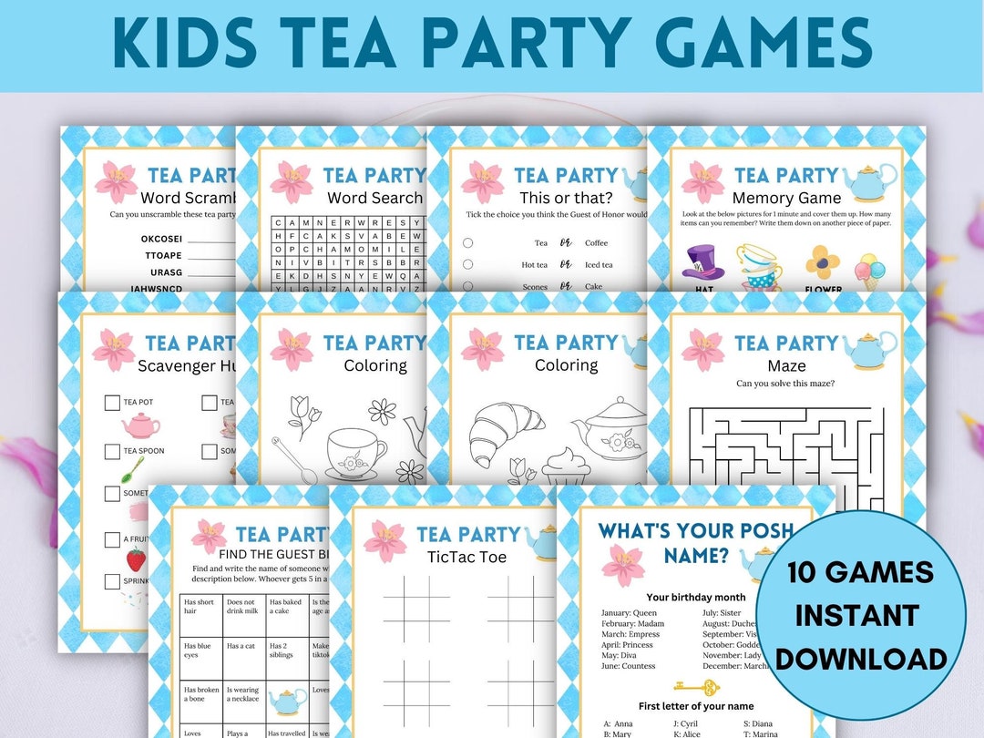 Kids Tea Party Games, Tea Party for Girls, Tea Party Games, Princess