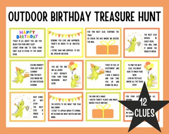 Dinosaur Birthday Scavenger Hunt, Outdoor Treasure Hunt Clues for Kids, Printable Dino Birthday Party Game, Fun Scavenger Hunt Games