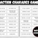 Printable Charades Game, 70 Fun Words and Actions, Charades, Charades ...
