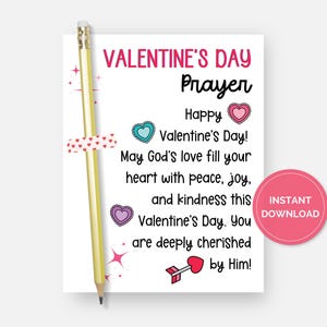 Christliche Valentine Tag, druckbare Valentinstag Gebetskarte, religiöse Sonntagsschule Valentinstag Börse, Geschenk für Kirchenangestellte