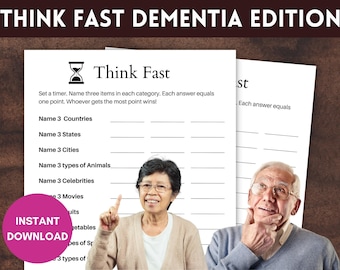 Gra „Dementia Think Quick”, gra pamięciowa, zajęcia dla osób z chorobą Alzheimera, zajęcia dla osób z demencją, gra na przełamanie lodów, wieczór gier rodzinnych