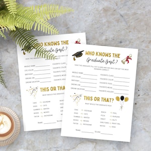 Who Knows The Graduate Best, How Well Do You Know the Grad, Printable Graduation Trivia, Graduation Party Games, Digital Download image 7