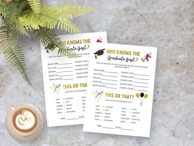 Who Knows The Graduate Best, How Well Do You Know the Grad, Printable Graduation Trivia, Graduation Party Games, Digital Download image 7