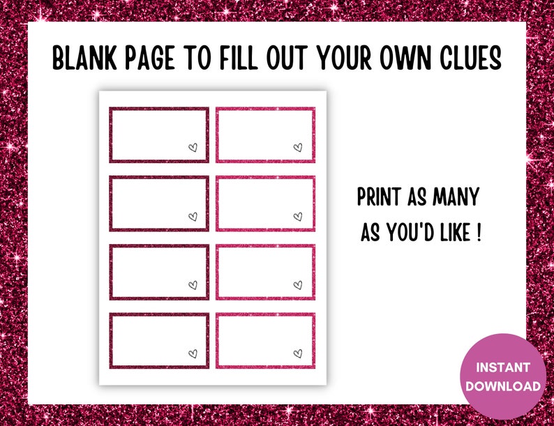 Valentines Scavenger Hunt Printable Game Valentines Treasure Hunt For Kids Valentines Treasure