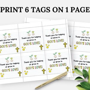 Sunday School Teacher Gift Tag, Printable Bible Study Religious Tags ...