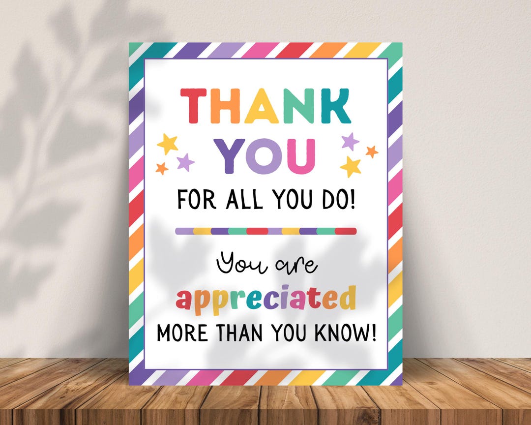 Employee Appreciation Sign, Appreciation Week Printable Poster, Thank ...