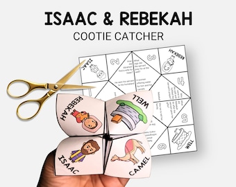 Isaac y Rebeca, historia bíblica imprimible, atrapa piojos, manualidad fácil para niños de la escuela dominical, adivino, actividad de Rebeca en el pozo para la Escuela Bíblica de Verano
