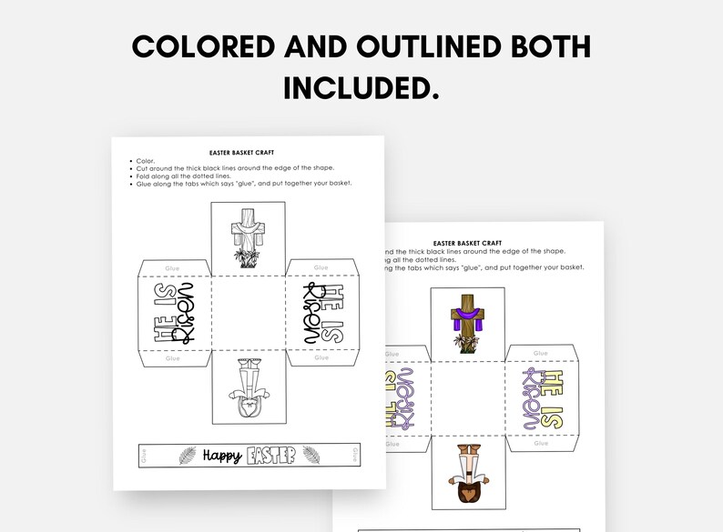 Religious Easter Basket Craft, Printable Holy Week Bible Coloring ...
