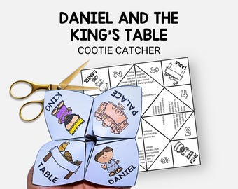 Daniel and the King's Table, Bible Story Cootie Catcher, Sunday School Craft, Fortune Teller, VBS Activity, Christian Homeschool Printable