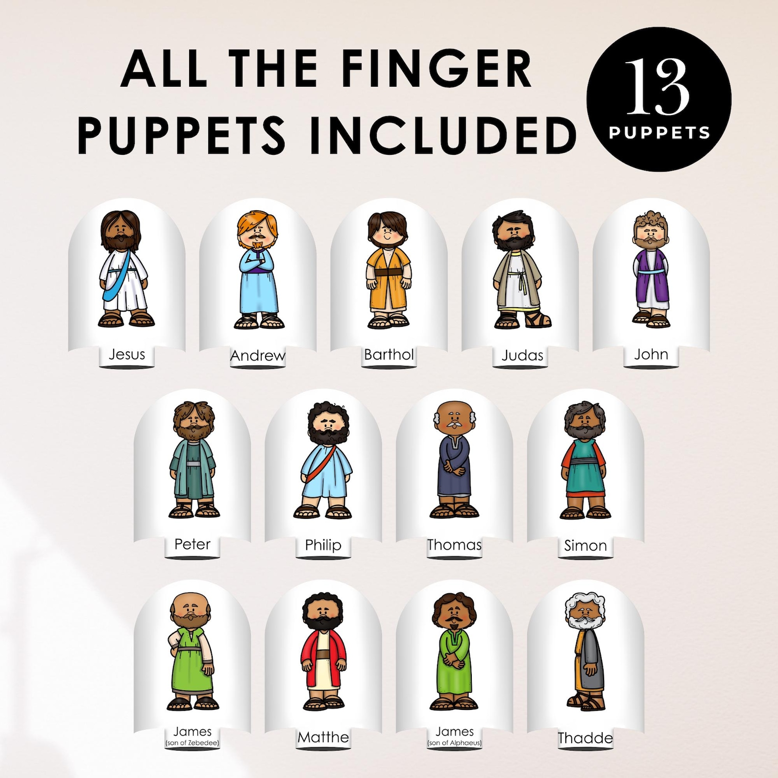 12 Disciples of Jesus Story Craft, Twelve Apostles Printable Finger ...