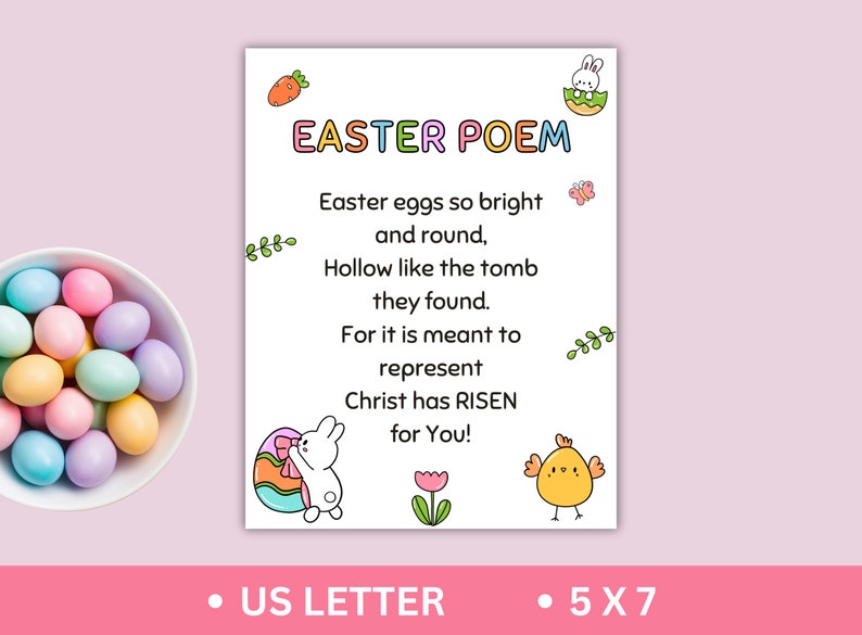 Printable easter poem for kids religious easter story easter basket
