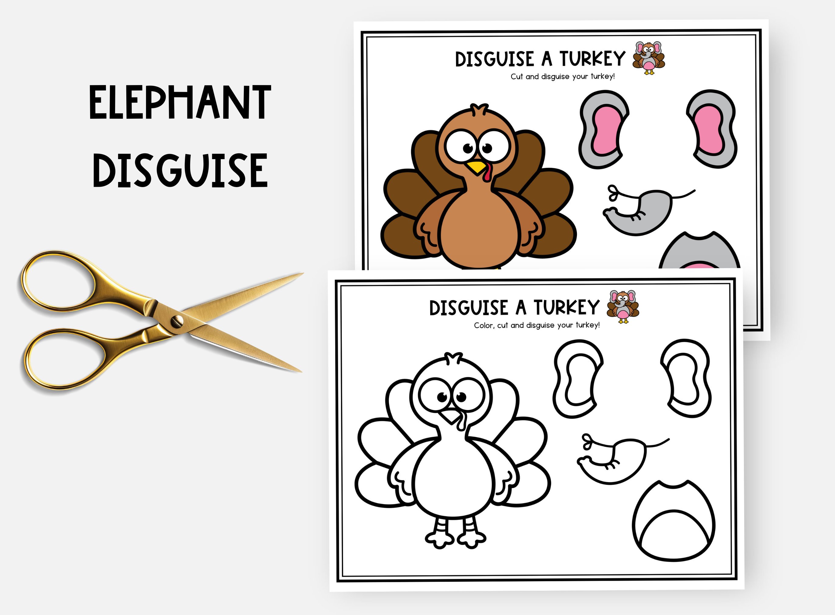 disguise a turkey, elephant disguise, turkey in disguise project