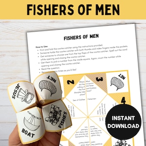 Fishers of Men, Printable Cootie Catcher, Sunday School Craft, Kids ...