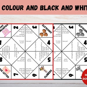 Valentines Day Joke Teller Printable, Cootie Catcher Template, School ...