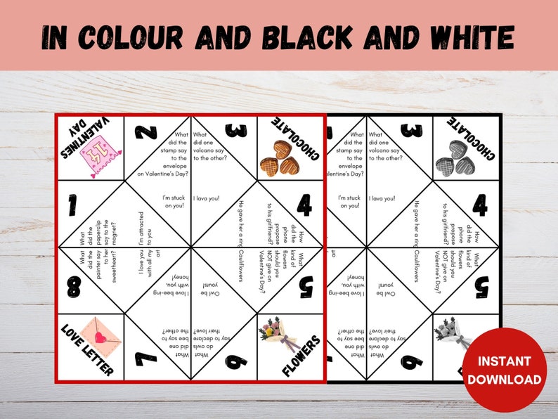 Valentines Day Joke Teller Printable, Cootie Catcher Template, School ...
