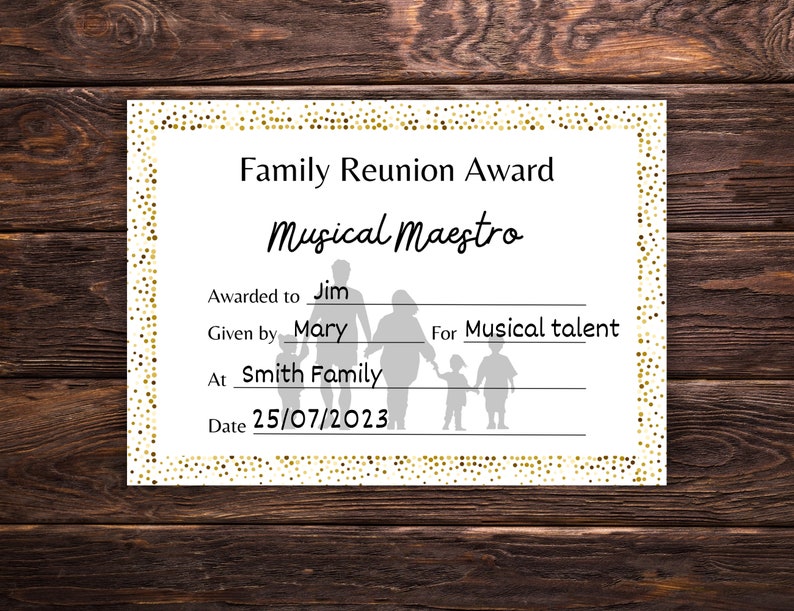Family Reunion Awards Printable Bundle-60 Awards, Editable Family ...