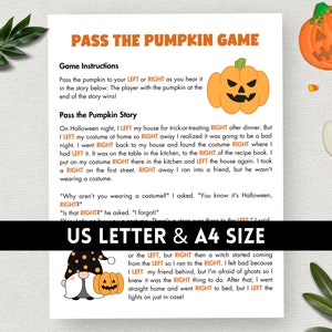 Pass the Pumpkin Game Printable Halloween Left Right Game Pass the