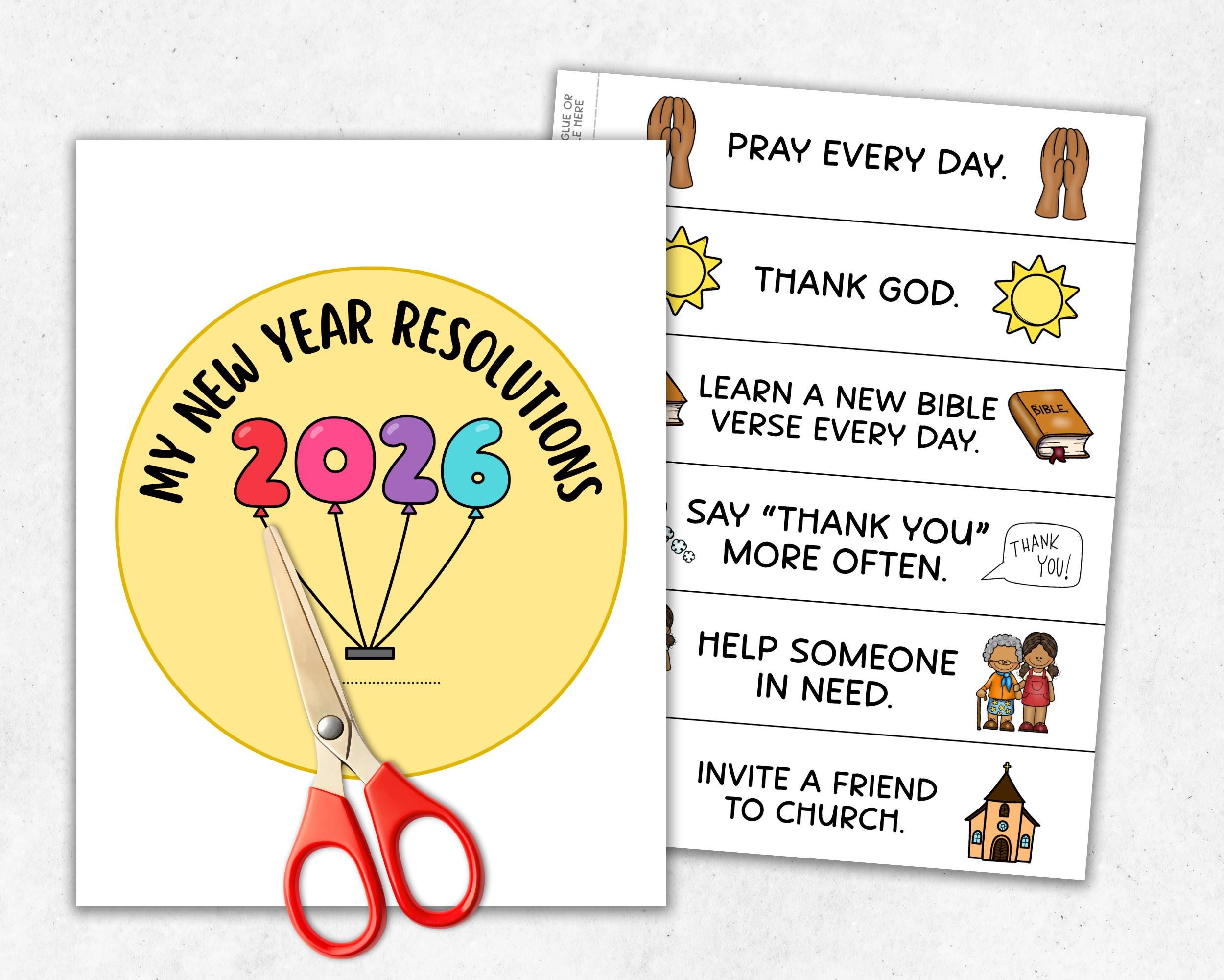 Christian New Year Resolutions, 2026 Resolutions Paper Chain Garland ...