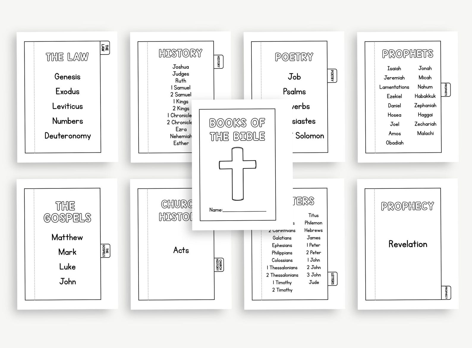 Books of the Bible, 66 Old and New Testament Books, Sunday School ...