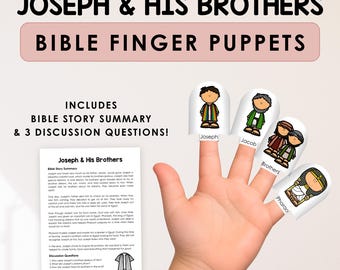José y la túnica de muchos colores, La historia de José y sus hermanos, Manualidad de títeres de dedo, Material imprimible para la escuela dominical, Estudio bíblico para niños, Escuela Bíblica de Vacaciones