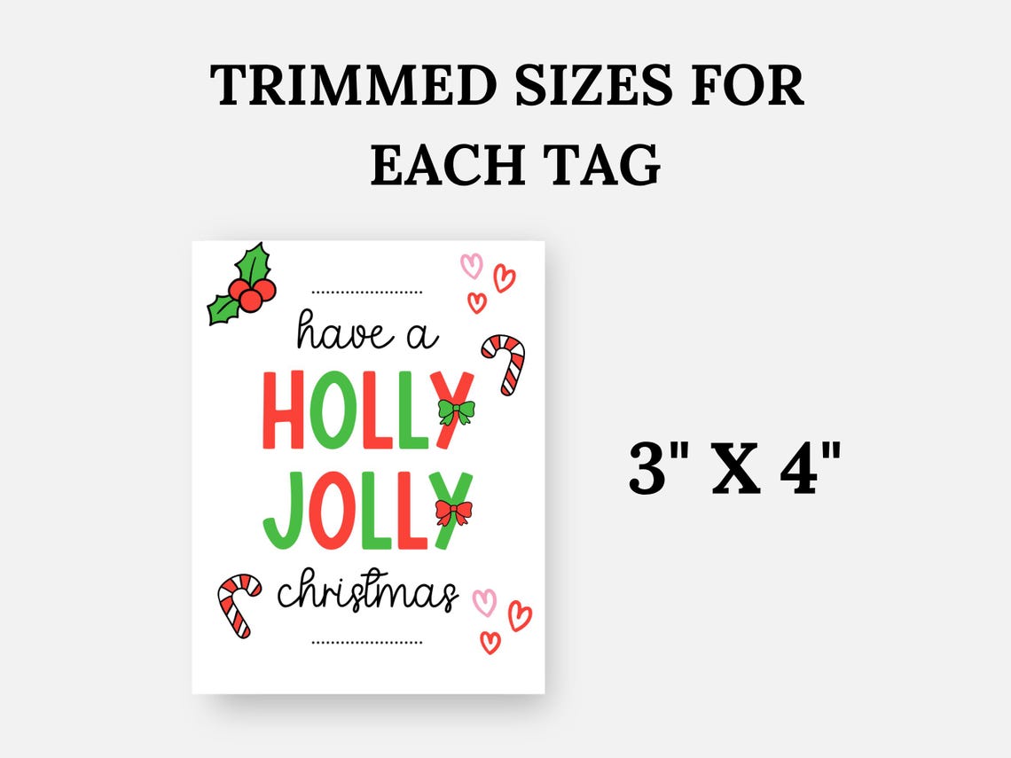 Holly Jolly Candy Cane Holder, Printable Candy Cane Gram, Christmas ...