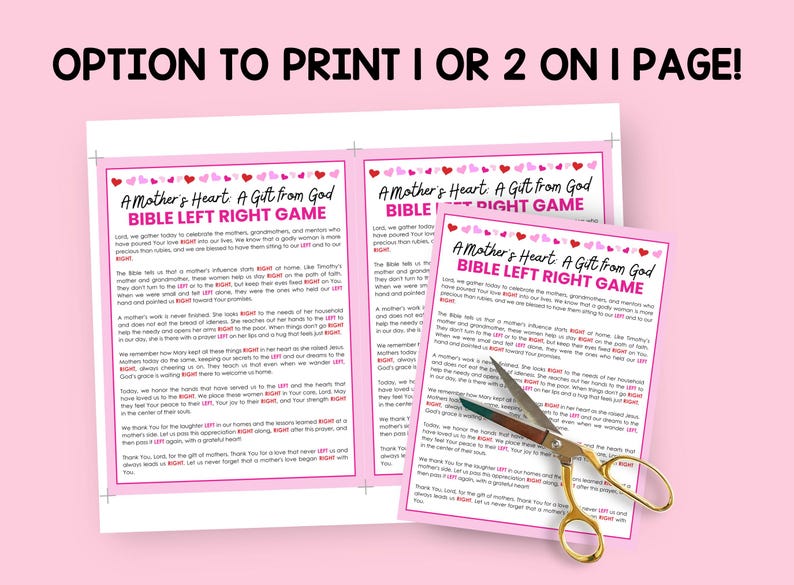 Mothers Day Bible Left Right Game, Christian Pass the Gift, Womens ...