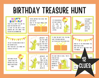 Dinosaur Birthday Scavenger Hunt, Indoor Treasure Hunt Clues for Kids, Printable Dino Birthday Party Game, Fun Home Scavenger Hunt